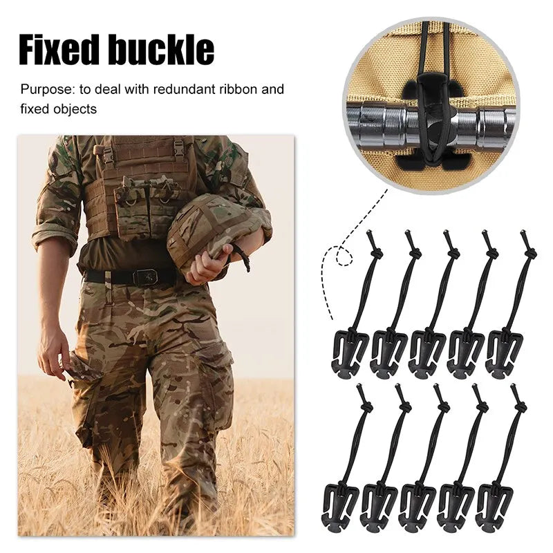 5Pcs Molle Backpack Buckle Carabiner Clips Outdoor Nylon Camping Bag Hanger Hook Clamp EDC Carabiner Survival Gear Tools